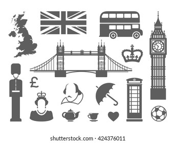 Traditional symbols of architecture and culture of the united Kingdom