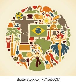 Traditional symbols of culture and the nature of Brazil