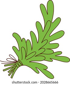 Traditional symbols of New Year. Decorations, gifts.  