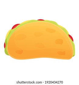 Traditional taco icon. Cartoon of traditional taco vector icon for web design isolated on white background