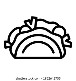 Traditional taco icon. Outline traditional taco vector icon for web design isolated on white background