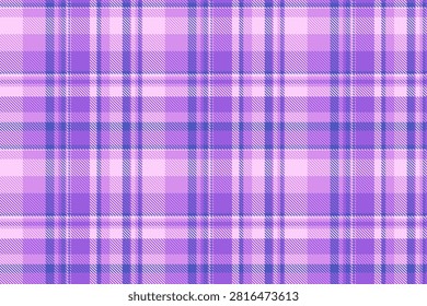 A traditional tartan plaid pattern with a balanced check structure and purple and violet tones. The seamless textile background recreates a woven fabric look with a natural decorative character.