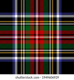 Traditional tartan plaid pattern Stewart Black. Scottish large dark multicolored check plaid vector for autumn winter scarf, blanket, duvet cover, tablecloth, other modern Christmas fabric design.