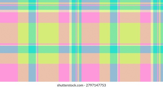 Traditional tartan plaid pattern with a textured woven appearance and lime and pink tones. The seamless fabric design creates a calm decorative background with a traditional textile feel.
