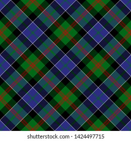 The Traditional Tartan of the Scottish Clan Paterson. Seamless pattern for fabric, kilts, skirts, plaids