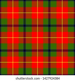Traditional Tartan of Scottish Clan Turnbull. Seamless pattern for fabric, kilts, skirts, plaids