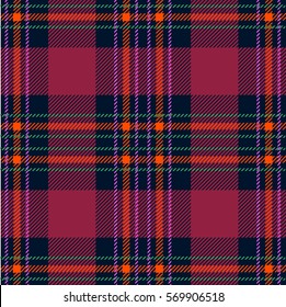 Traditional tartan. Seamless Scottish plaid checkered vector pattern. Retro textile collection. Purple.