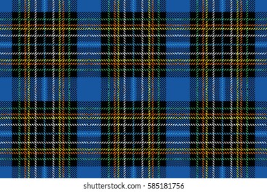Traditional tartan. Seamless Scottish plaid checkered vector pattern. Retro textile collection. Blue.