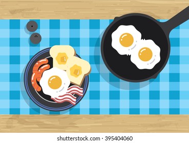 traditional tasty breakfast table illustration vector
