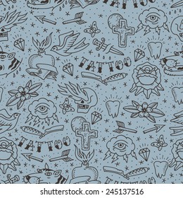 Traditional Tattoo Concept Seamless Pattern