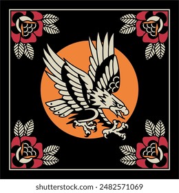 Diseño tradicional del flash del tatuaje, disponible para personal o Uso comercial.