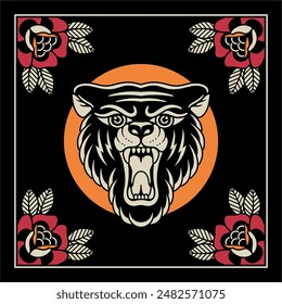 Traditional tattoo flash design, available for personal or commercial use.