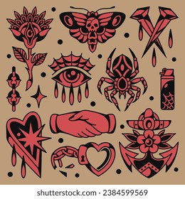 Traditional tattoo flash design vector