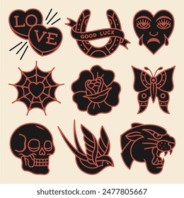 Traditional tattoo flash design vector