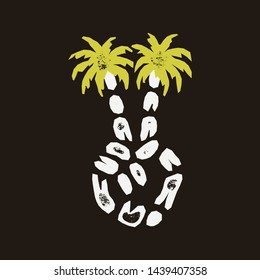Traditional tattoo flash palms, Vector illustration