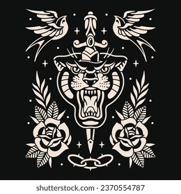 Traditional tattoo flash vector design