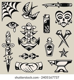 Traditional tattoo flash vector design