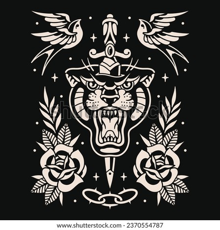 Traditional tattoo flash vector design