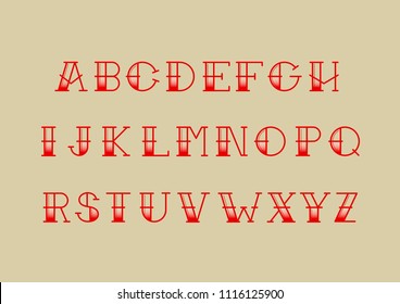 Traditional Tattoo Font Vector