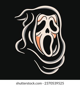 Traditional tattoo ghost face vector design