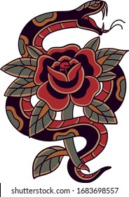 Traditional Tattoo Snake Images, Stock Photos & Vectors