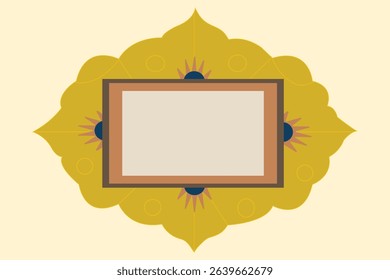 Traditional Tazhib Textbox Borders – Gold Style. Persian Floral Frame Ornament