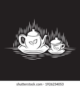 traditional tea pot illustration, vector art.