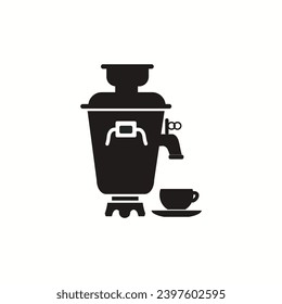 Traditional tea samovar vector icon Vector illustration