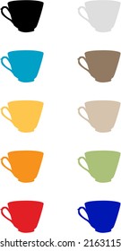 Traditional Teacup set - Fully editable vector drawing