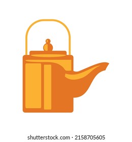 icono tradicional de tetera aislado plano