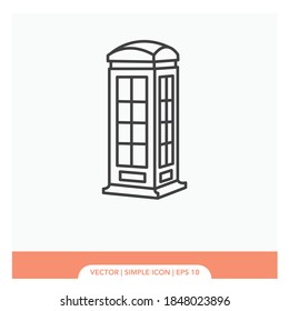 Traditional telephone booth Symbol Icon Vector Illustration