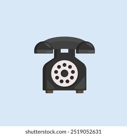 traditional telephone in flat vector design.