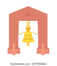 Traditional temple bell vector illustration