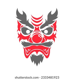 Traditional tengu mask icon design