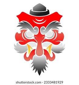 Traditional tengu mask icon design