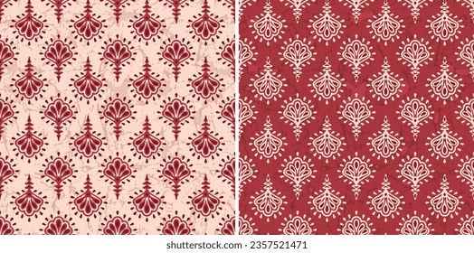 Traditional Textile block print Pattern ,Ajrakh, Ikat, batik print Pattern, abstract Hand Block Print background digital printing textile pattern.