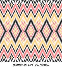 Traditional textile pattern, ethnic pattern on white background, ikat pattern 