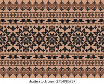 Patrón de arte tradicional tailandés mezcla motivos geométricos y florales lai kanok. Puede ser utilizado como fondo, Fondo de pantalla, o para la ropa y los textiles
