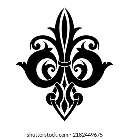 Traditional Thai art patterns in Damask style. Classic black and white ornament element. Design for decorating vector illustrations.