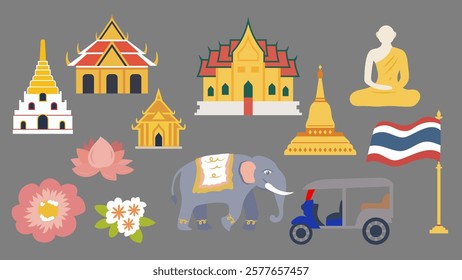 Traditional Thai Buddhist Modern Vector