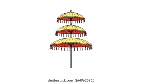 Traditional thai ceremonial tiered umbrella decorative prop for festivals and religious events outdoor and indoor ambiance