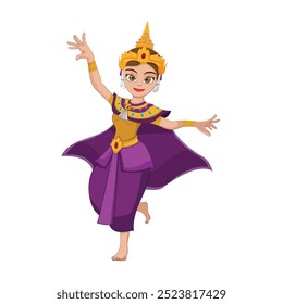 Traditional Thai Dance Character Isolate vector