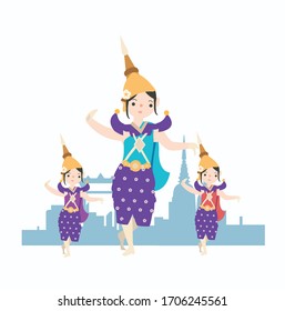 Traditional Thai dancing by Triplets girl
