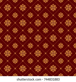 traditional thai gold patterns on red background vector.
Endless texture and element can be used for decoration, wallpaper, pattern fills,
web page background,surface textures.