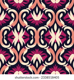 Traditional Thai Kanok fabric pattern. Luxury ornate elegant Thai style. Print design for fabric texture textile wallpaper background backdrop.