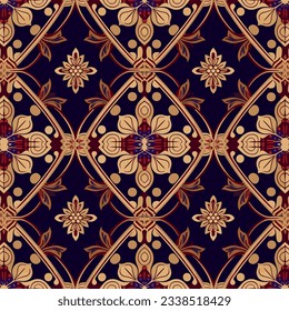 Traditional Thai Kanok fabric pattern. Luxury ornate elegant Thai style. Print design for fabric texture textile wallpaper background backdrop.