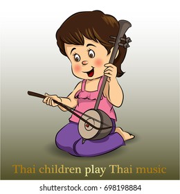 Traditional Thai Musical Instruments character illustration set-D