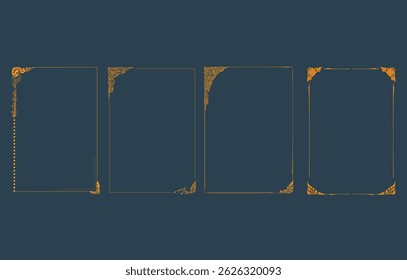 Traditional Thai Ornamental Border Frame Vector – Elegant Vintage Style for Certificate or Invitation