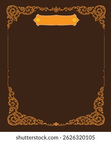 Vetor tradicional tailandês ornamental da moldura da borda - Estilo elegante do vintage para o certificado ou o convite