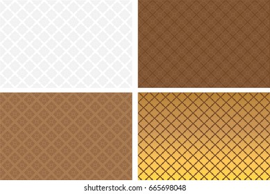 Traditional Thai pattern in brown and yellow theme